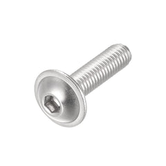 sourcing map Flanged Button Head Socket Cap Screws, M5*18mm Hex Socket Drive Screw, 304 Stainless Steel Fasteners Bolts, Fully Threaded Machine Screw 50Pcs