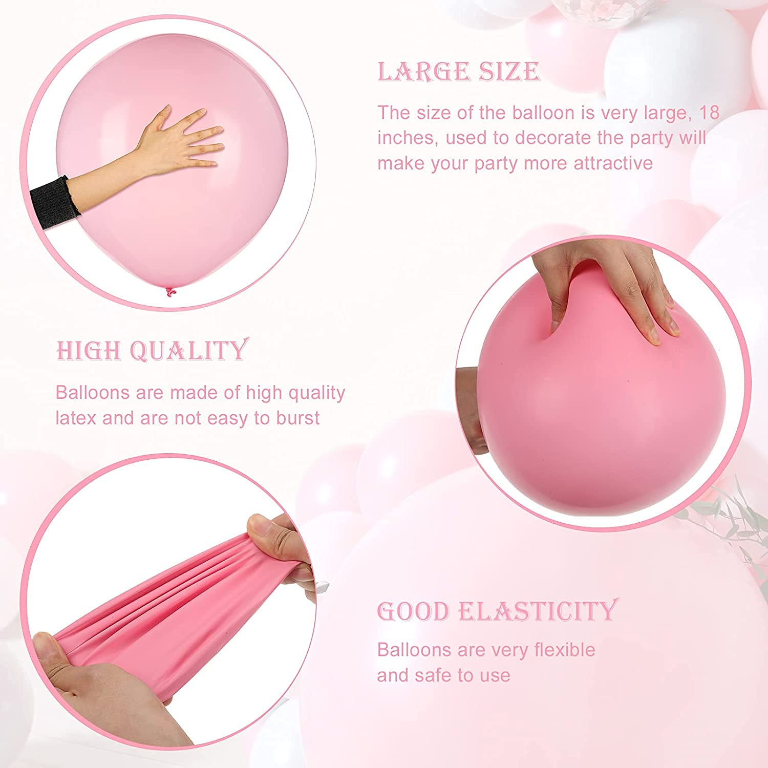 KAKOLOPT Pastel Balloons 18 Inch / 45cm 12 Pcs Large Pastel Balloons Macaron Latex Balloons Assorted Colorful Jumbo Christmas Party Balloons for Baby Shower Kid Birthday Wedding Party Decorations
