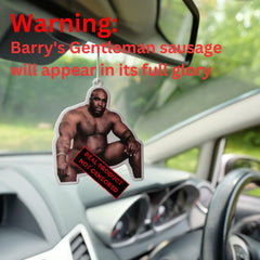 Barry Wood Sitting On Bed Meme Air Freshener - Funny Car Present For Women Men Him Her Dad - Novelty Gift - Fun Gag Joke Stag Hen Do Accessories Rude Prank Christmas Stocking Filler - Black Ice Scent