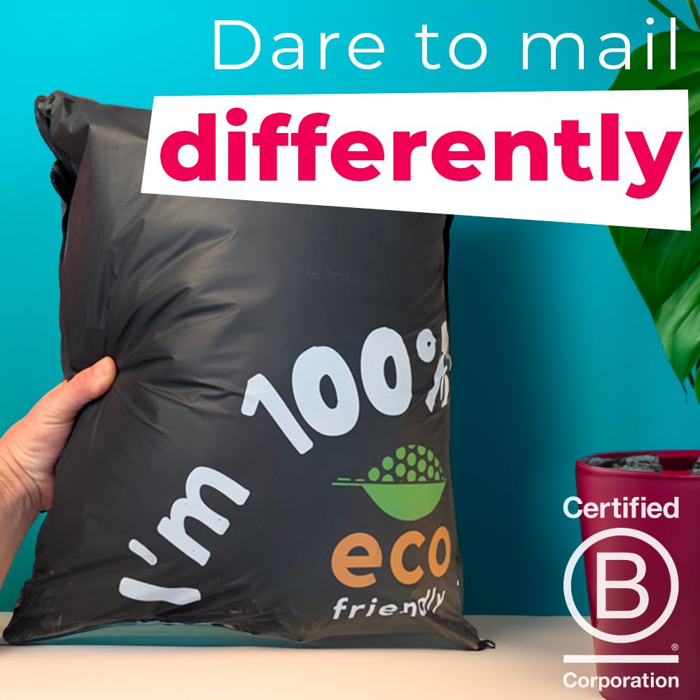 Simplelifeco UK Eco Friendly Compostable Mailing Bags (Small: 9 x 12”, Pack of 10) - Compostable Mailers - Postage Bags - Eco Friendly Packaging