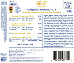 KRAUS: Symphonies, Vol. 3