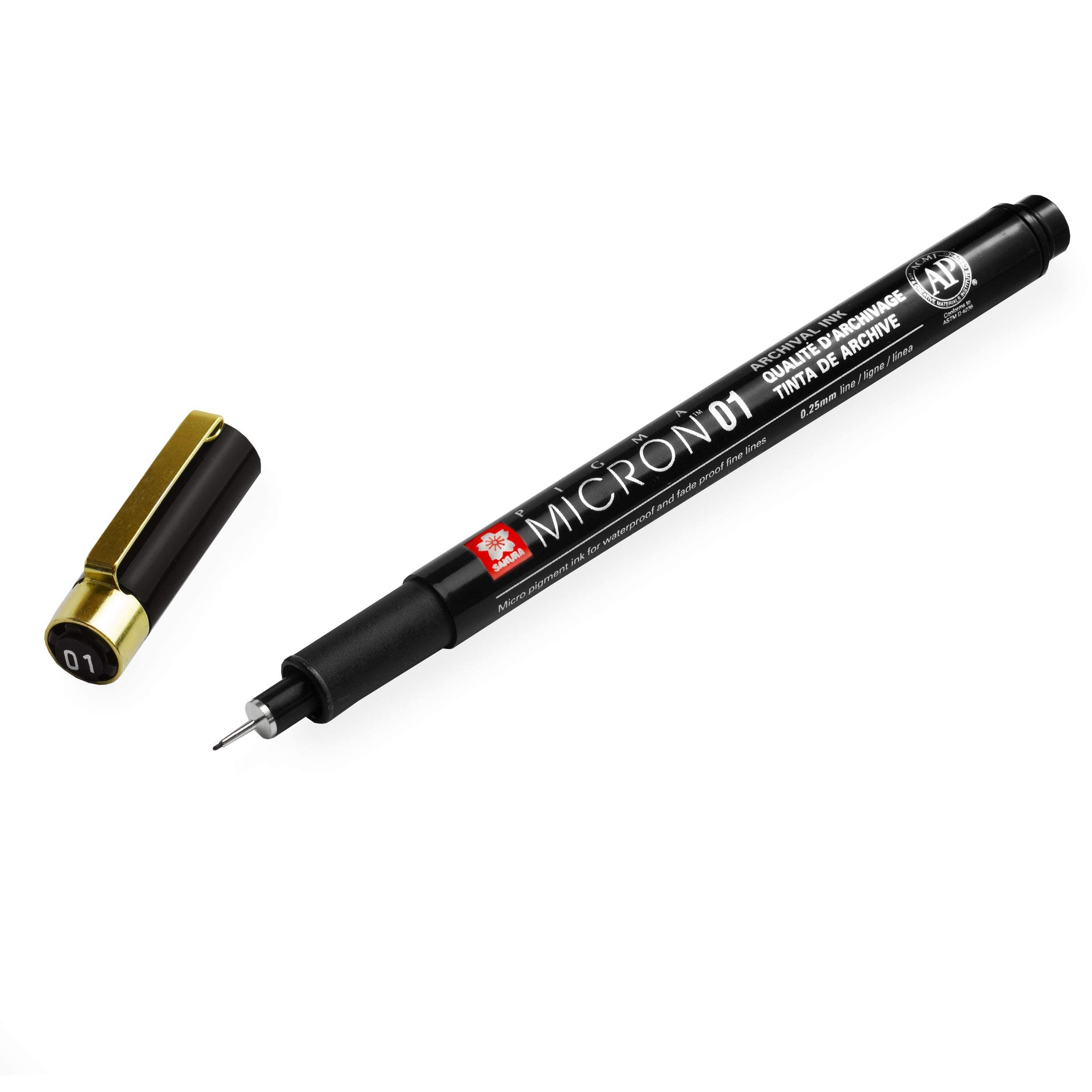 Sakura Pigma Micron Black & Gold Edition fineliner set   6 sizes, black (POXSDKB6YOS)