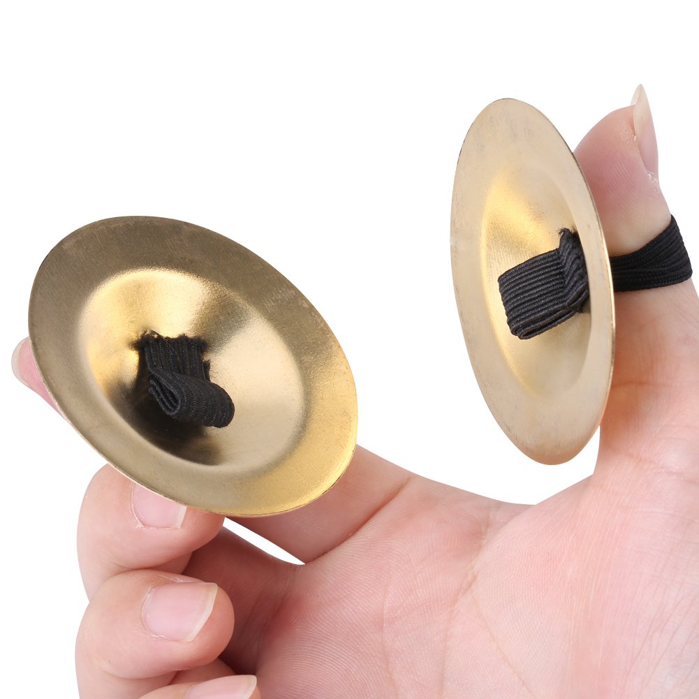 Belly Dance Finger Cymbal Brass Zills Musical Yoga Bell Chimes Instrument Dancing Accessory One Pair For Children Boys Girls