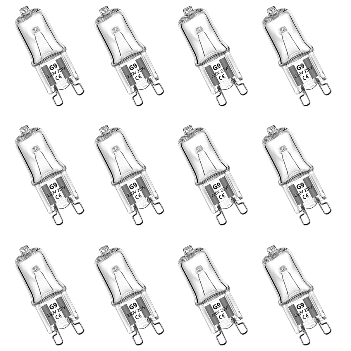 BXXKXMC G9 Halogen Bulbs, G9 25W Light Bulbs,Dimmable 230V 2700K Warm White G9 Bulb for Table Lamps, Cabinet Light, Oven, Replacement Capsule Bulbs for Lamps