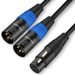 JOLGOO XLR Splitter Cable, XLR Female to Dual XLR Male Y Splitter Microphone Cable, Female to 2 Male XLR Y Cable, 50 cm