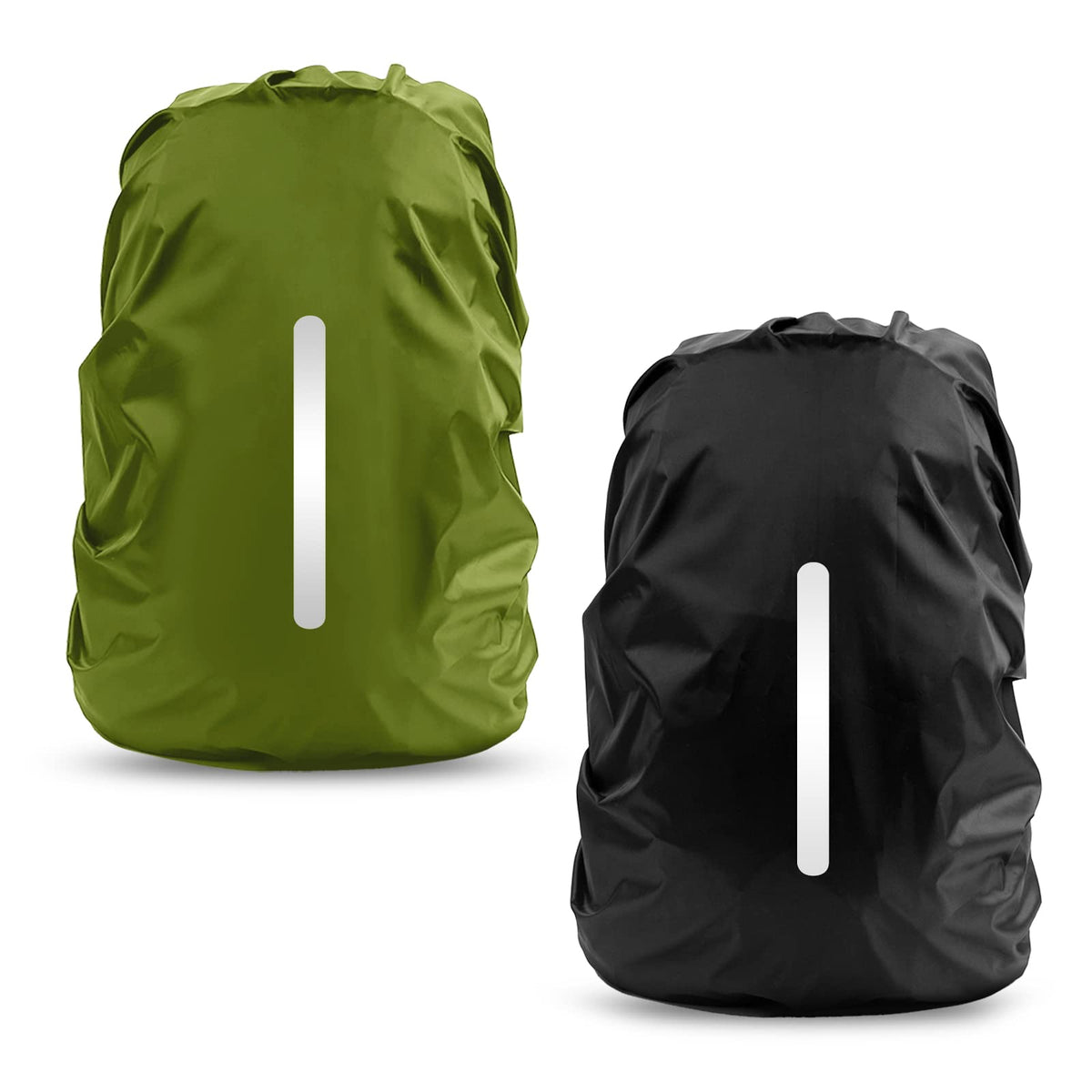 LAMA 2pcs Waterproof Rain Cover for Backpack, Reflective Rainproof Protector for Anti-dust and Anti-Theft M 26L-40L Black ArmyGreen