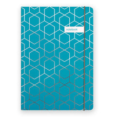 Matilda Myres Notebook - A5 Lined - Teal & Rose Gold