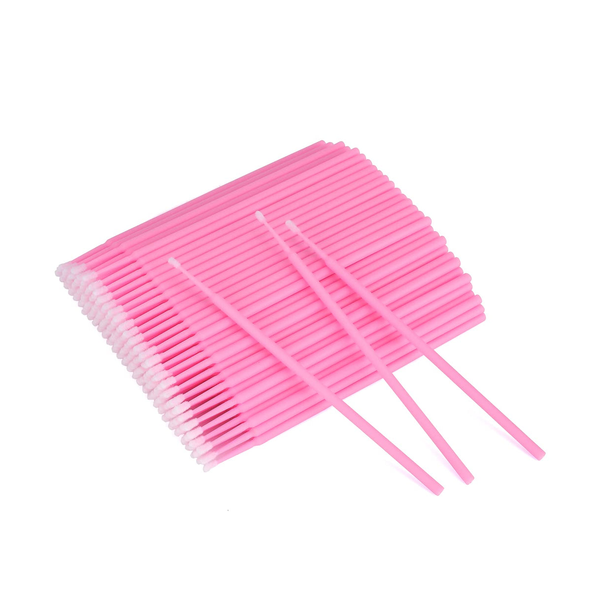 G2PLUS 200PCS Micro Applicators Brushes, Pink Disposable Micro Applicators, Disposable Eyelash Extension Swabs for Eyelashes Extensions