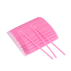 GCQQ 100PCS Micro Brush Applicator-Pink Micro Mascara Wands-Disposable Micro Brushes-Micro Lash Lift Brush Applicators-Micro Fibre Lash Brushes for Eyelash Extensions, Nail Polish and Crafts