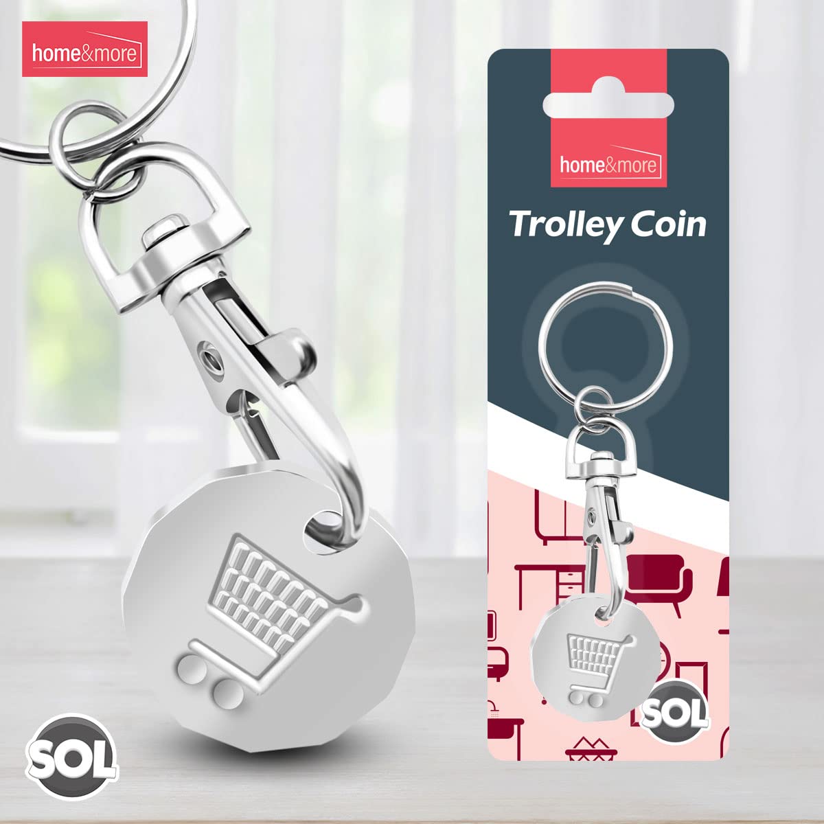 2pk Trolley Coin Keyring UK Set   Shopping Trolley Token Keyrings   Trolley Tokens for Supermarket Cart Trolley Key   New Pound UK Coin Trolley Token   Trolly Shopping Coin   Trolley Coins Key Ring