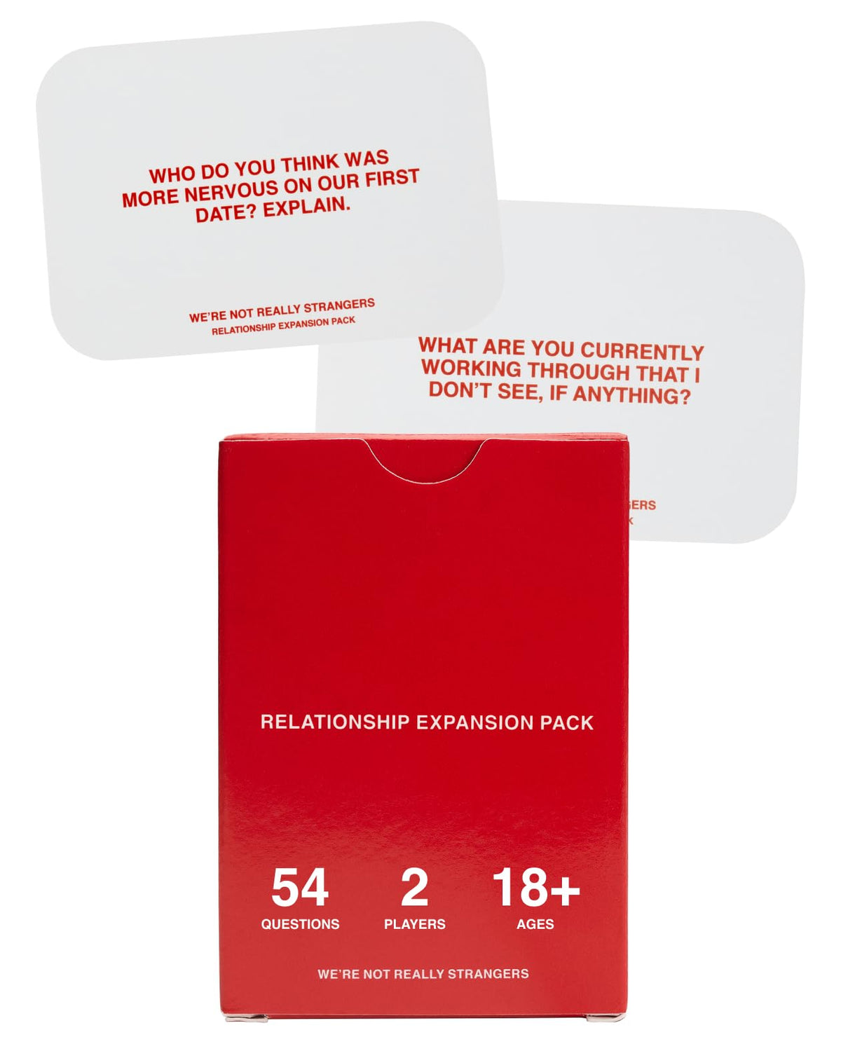 WE'RE NOT REALLY STRANGERS Relationship Expansion Pack - A Conversational Adult Card Game For Couples, 54 Questions and Wildcards For Date Night With Your Partner,White