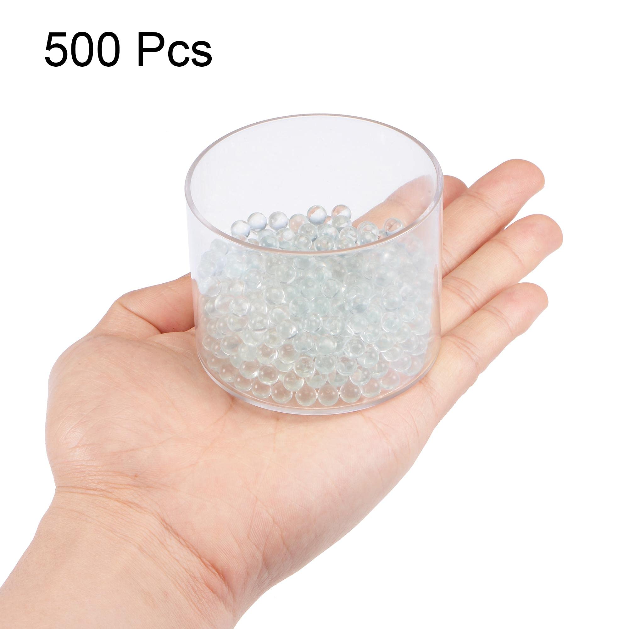 sourcing map 6mm Solid Round Clear Glass Ball Boiling Stones Soda Lime Glass Beads 500pcs