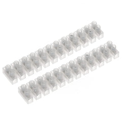 AUKENIEN 30A Electrical Connector Blocks 30 Amp 12 Way White Terminal Block Strip Electric Wire Connectors Choc Blocks Connecting for Wiring Cable (Pack of 2)