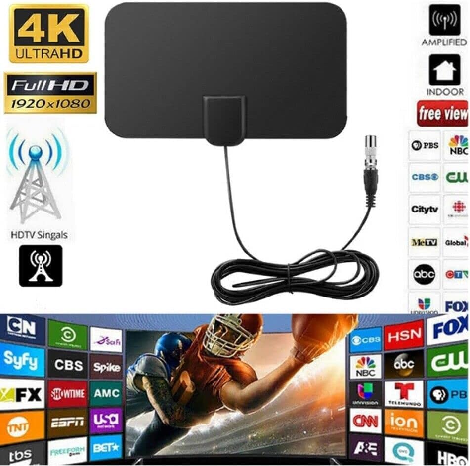 Ariana Collection® TV Aerial, Indoor TV Aerial Long 150and Miles Range - Support 4K 1080p HD VHF UHF All TV's - Indoor Smart Amplifier Signal Booster