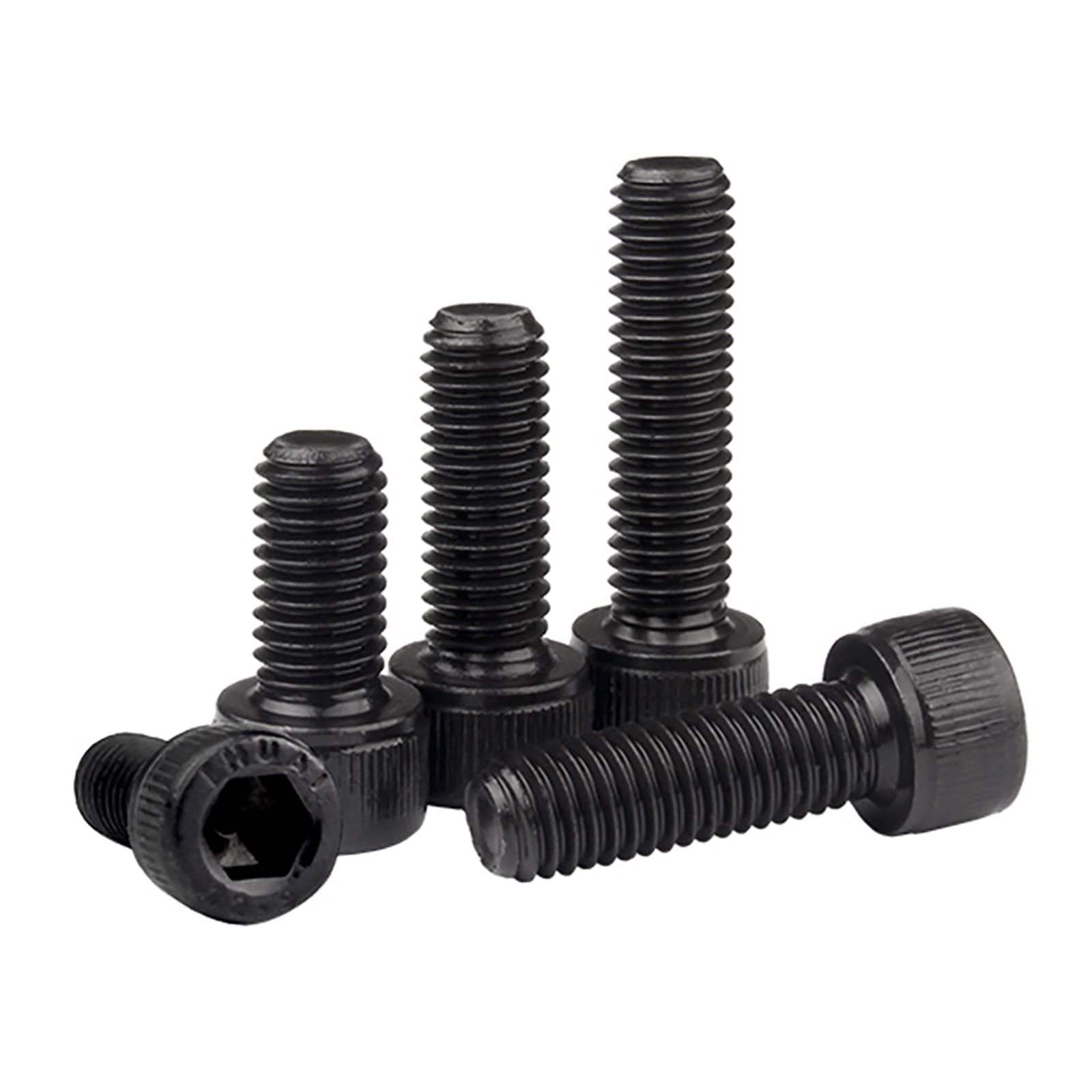 FandWay Hex Socket Head Cap Machine Screw, Black 12.9 Grade Alloy Steel, M8x16/20/25/30/40mm Cheese Head Bolts Allen Socket Drive Screws Assortment Set With Allen Key(5-Pieces/each)