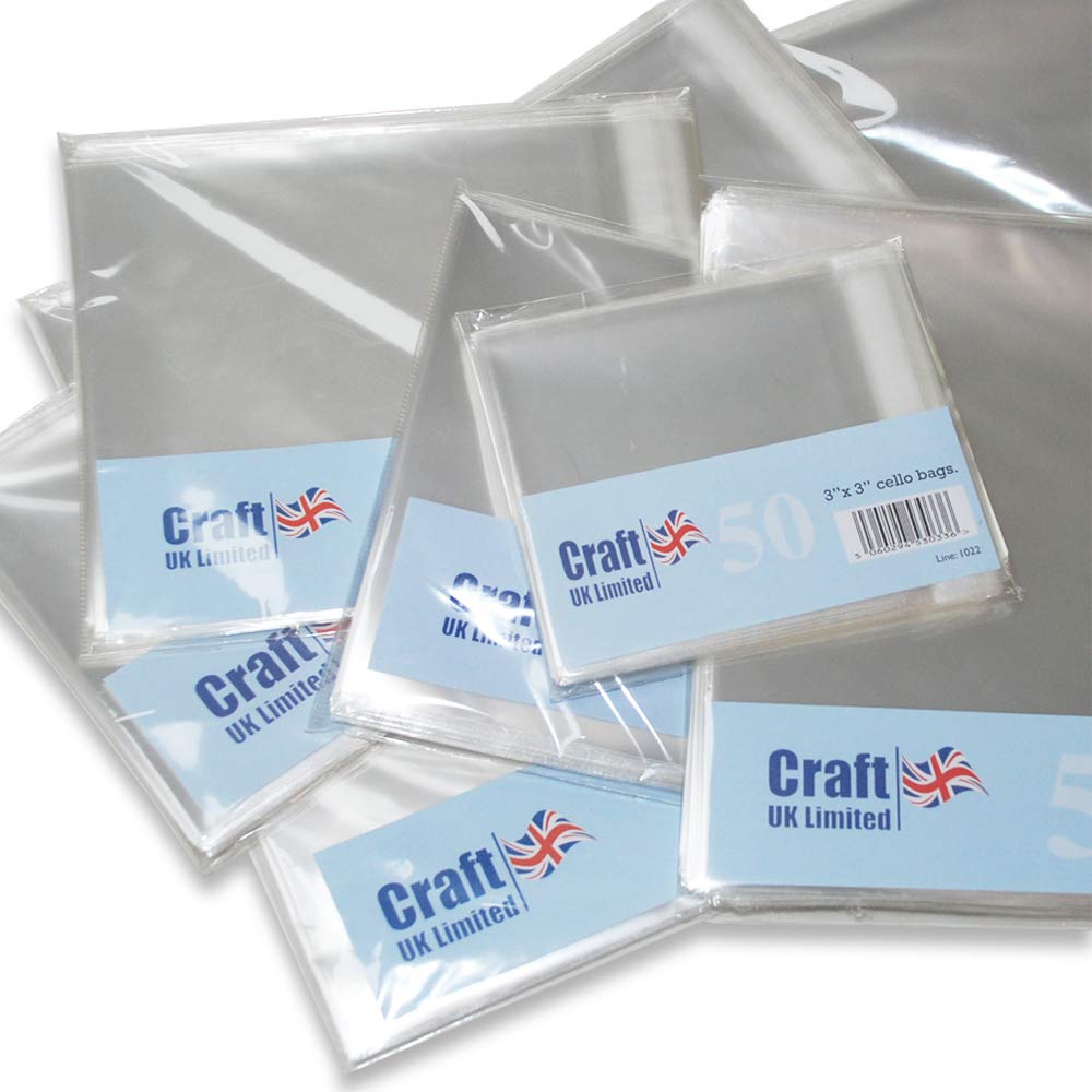 Craft UK 1019 4x4 inches cello bags, 50 Count (Pack of 1)