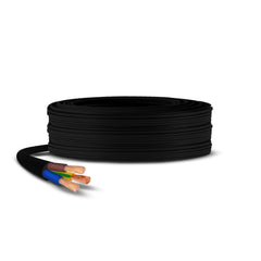 Primes DIY 3 Core Round Black Flex Flexible Cable, stranded electrical copper wire, Insulated Flexible PVC Wire, Stranded Wire High Temperature Resistance, 3182Y BASEC Approved 1.5mm(3 Meter)