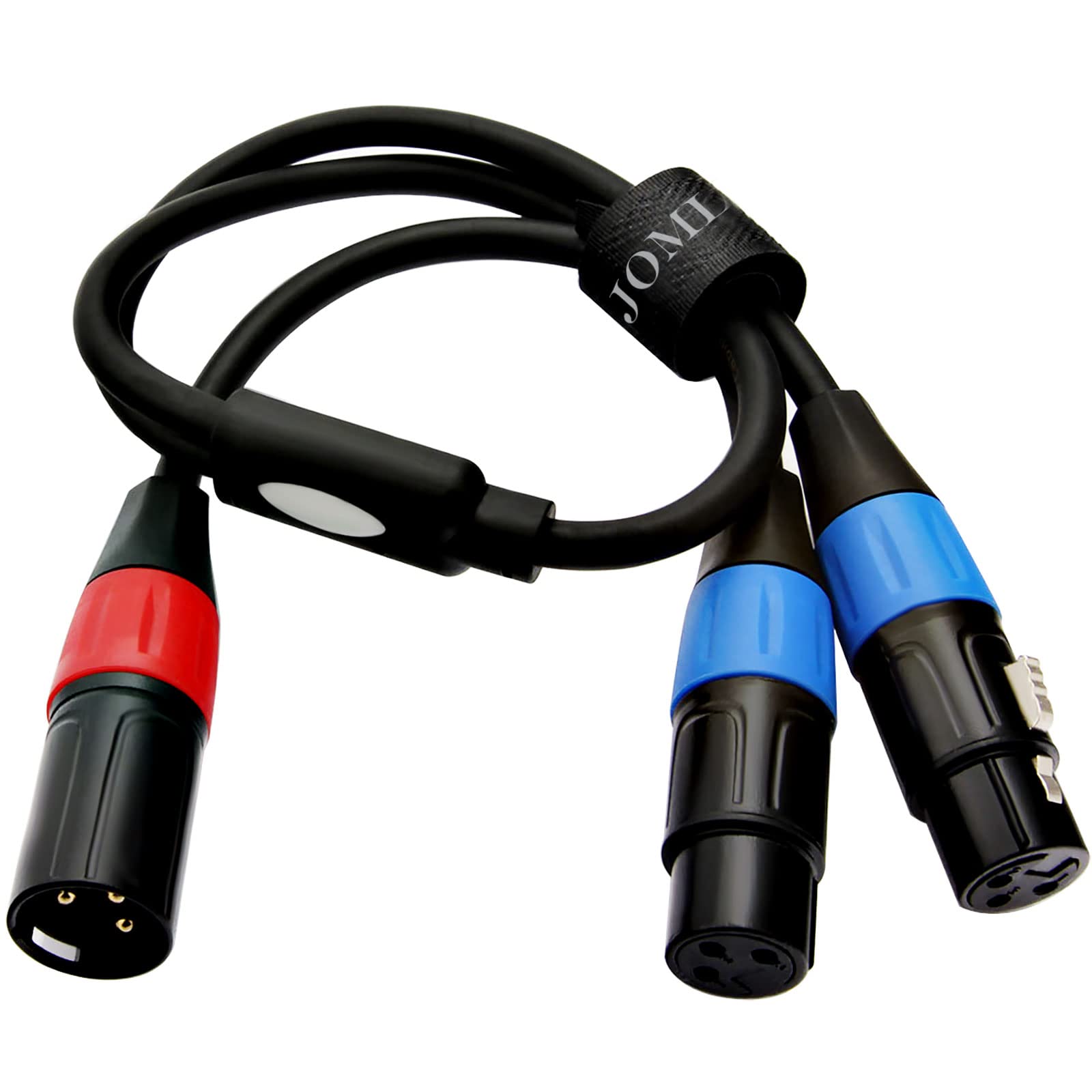 JOMLEY XLR Male to XLR Female Y-Splitter Cable, 1 Male to 2 Female XLR Microphone Y-Splitter Cord Balanced Microphone Adapter Patch Cable - 0.5 meter