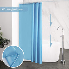 Furlinic Shower Curtain Mould Proof Waterproof Washable Polyester Fabric Sky Bath Curtains with Weight Tape 8 Hooks for Wetroom 47x72 Inch 120x180cm.