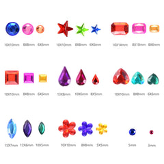 Gem Stickers, 1405Pcs Rhinestone Stickers Stick on Gems for Crafts Self Adhesive Jewels with Multicolor and Assorted Size