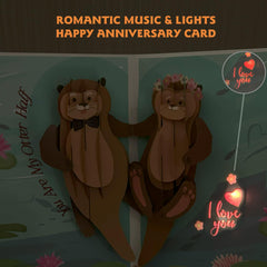 Anniversary Card, Wedding Anniversary Card with Music, Anniversary Cards for 1st/10th/20th/30th/40th/50th/60th Anniversary,for Wife   Husband   Couple   Her   Him, Anni Gifts.(Otter)