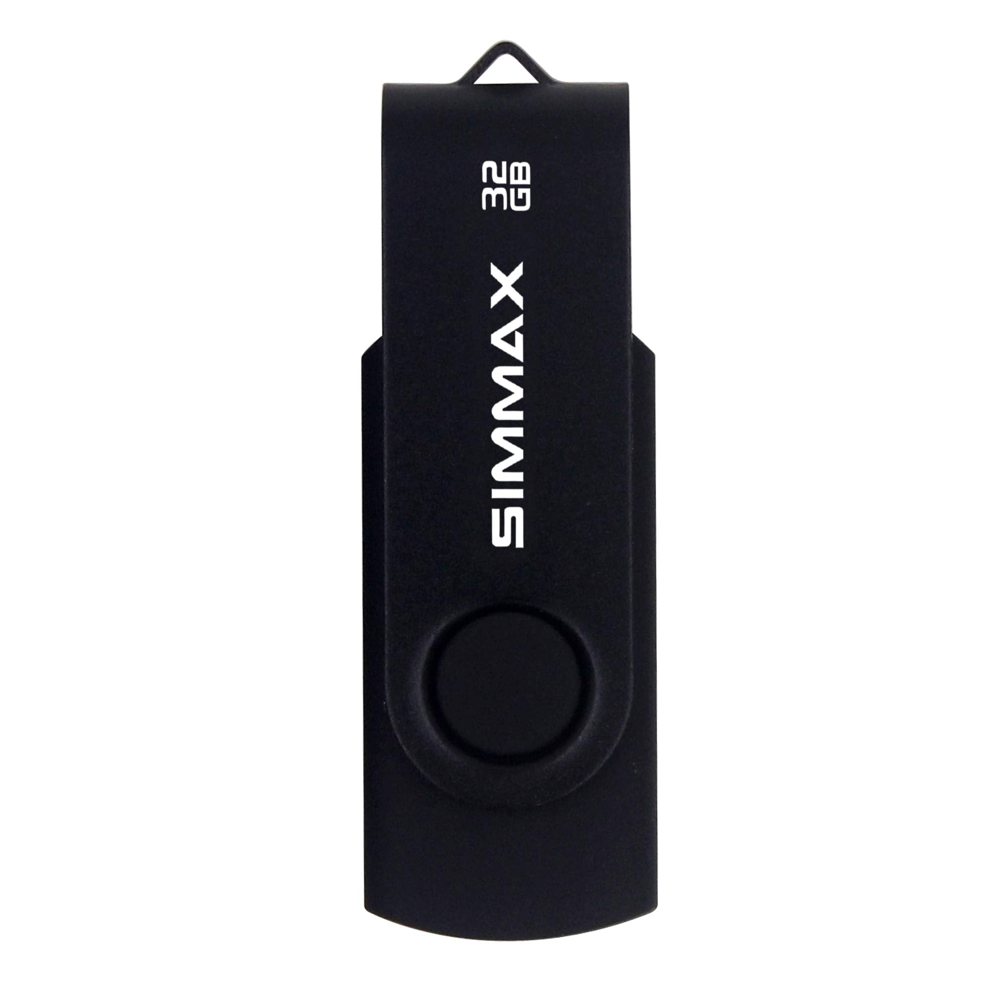 SIMMAX 32GB USB Flash Drives 2 Pack 32GB Memory Stick Swivel Design Thumb Drive USB Stick (32GB Black Red)