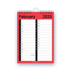 2025 Calendar A4 Large 2 Column Month To View Spiral Bound Wall Planner Organiser for Home Business Office School