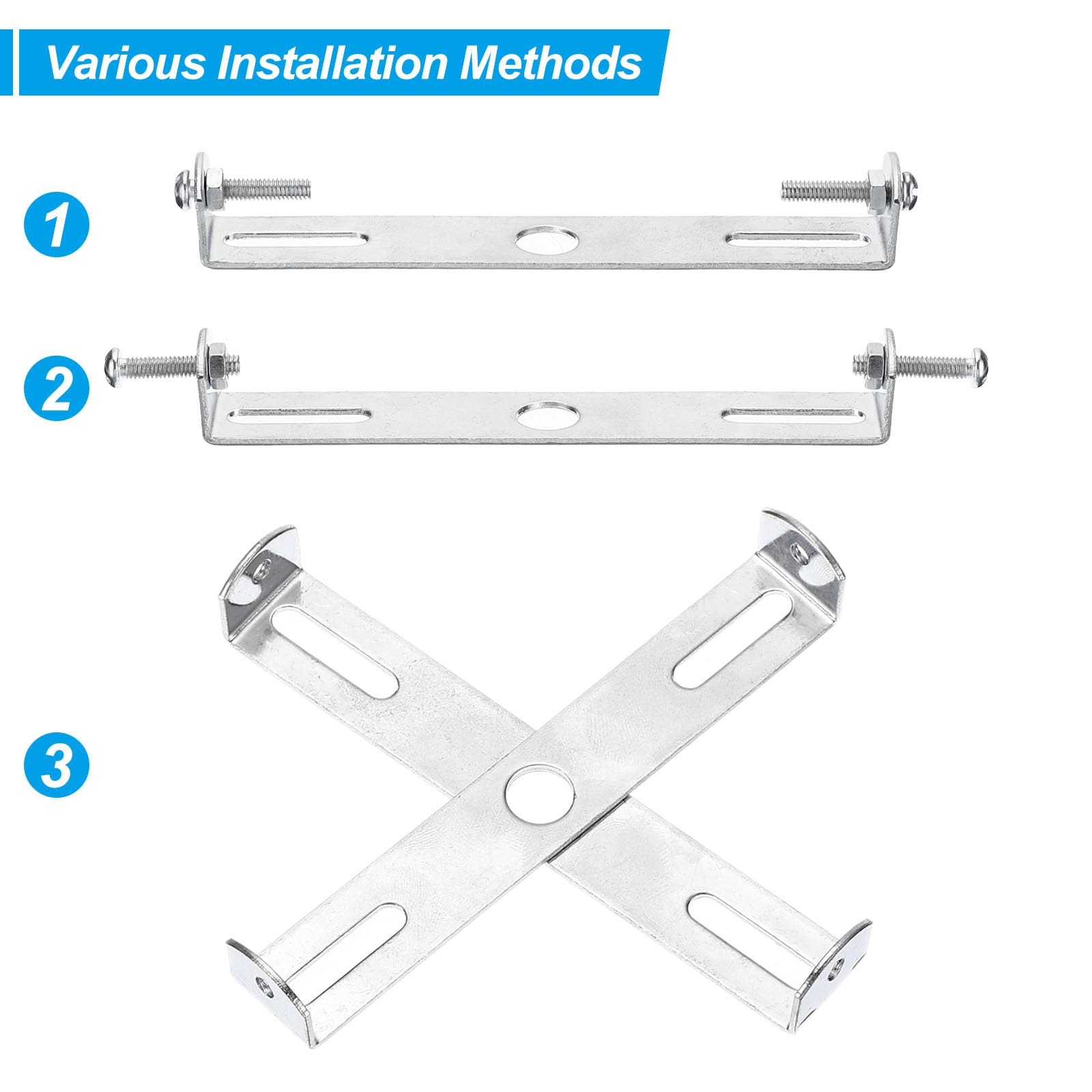 PATIKIL 75mm Ceiling Light Plate Kit, 2 Set Light Fixture Mounting Bracket Plate Steel Crossbar for Home Office Pendant Wall Light, with Screw Washer Nut