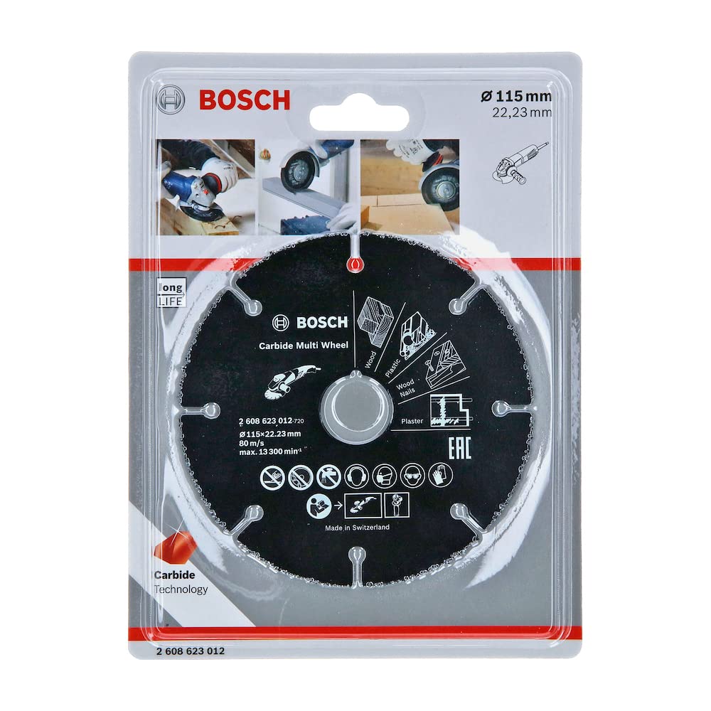 Bosch Professional 2608623012 Tungsten Carbide Multi Wheel Cutting Disc (Multi Material, Ø 115 mm, angle grinder accessories) , Black