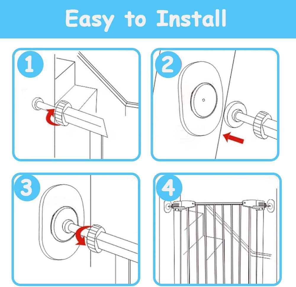 4 Pack Baby Gate Wall Protector, Protect Walls & Doorways for Pet & Dog Gates, Pressure Mounted on Stair Gate, No Screw Need