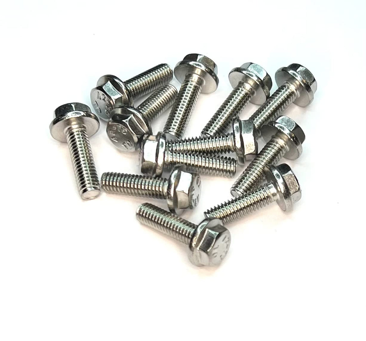 M6 (6mm x 30mm) Flanged Hex Set Screw (Fully Threaded Bolt) - A2 Grade Stainless Steel (pack of 10)