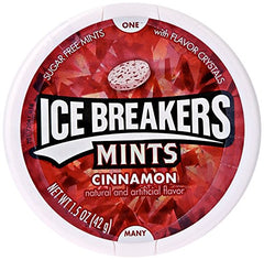 ICE BREAKERS CINNAMON SUGAR FREE MINTS 1 x 42g TUB AMERICAN IMPORT