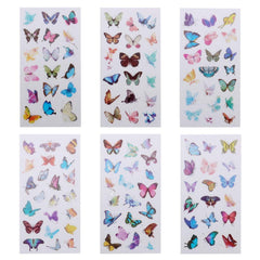 nuoshen Small Butterfly Stickers, 12 Sheets Romantic Easy Self-Adhesive Note Paper Stickers with Multi Color Butterflies Decals for Kids Scarpbooking Crafts Letters Notebook