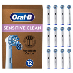 Oral-B Pro Sensitive Clean Electric Toothbrush Head, X-Shaped & Extra Soft Bristles For Gentle Brushing & Plaque Removal, Pack of 1 (12 Count) Toothbrush Heads, Suitable For Mailbox, White