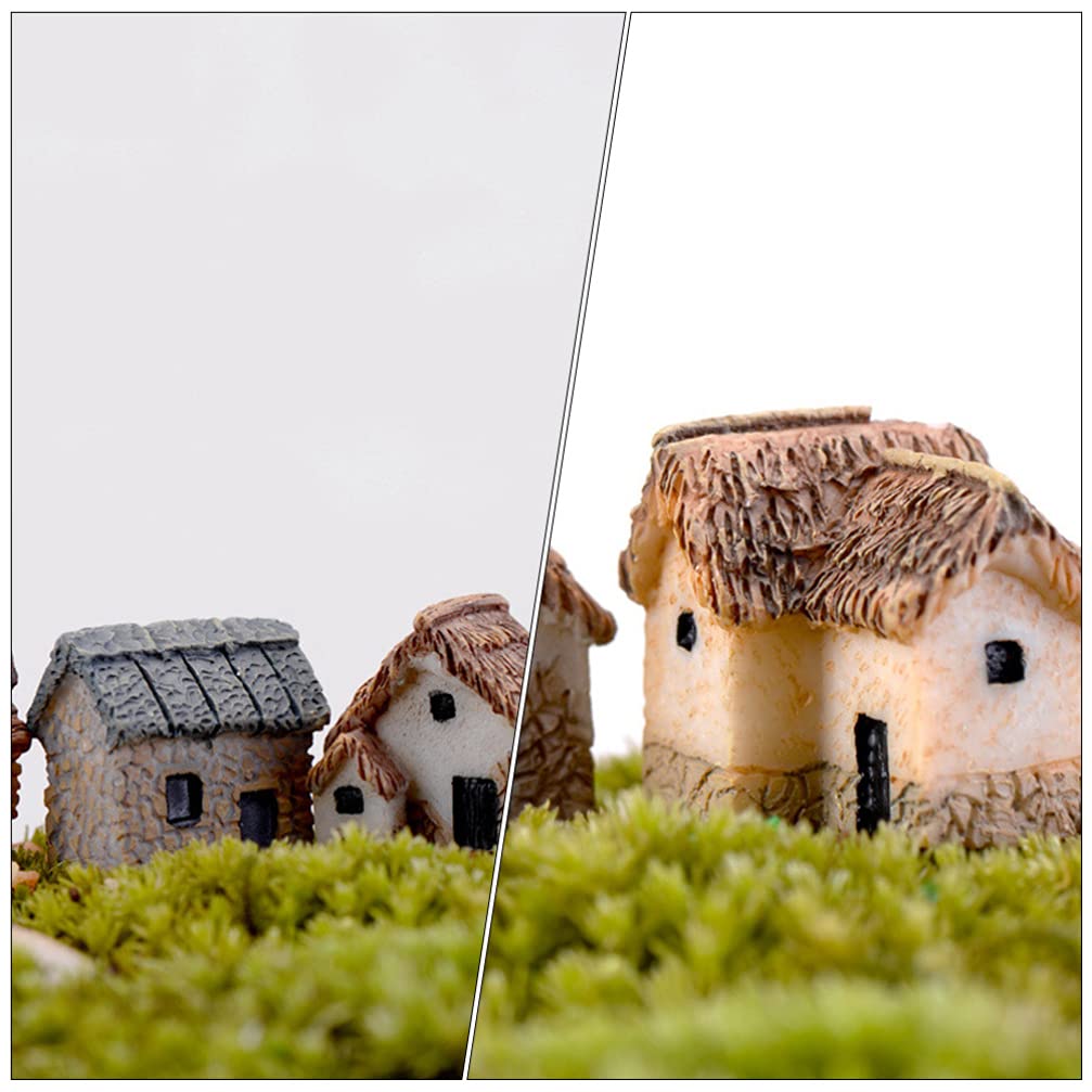 DOITOOL 10pcs Miniature Fairy Garden House Houses for Gardens Mini Cottage Patio Micro Landscape Yard Bonsai Decor (Random Style), 2X2CM (049FW56H09G)