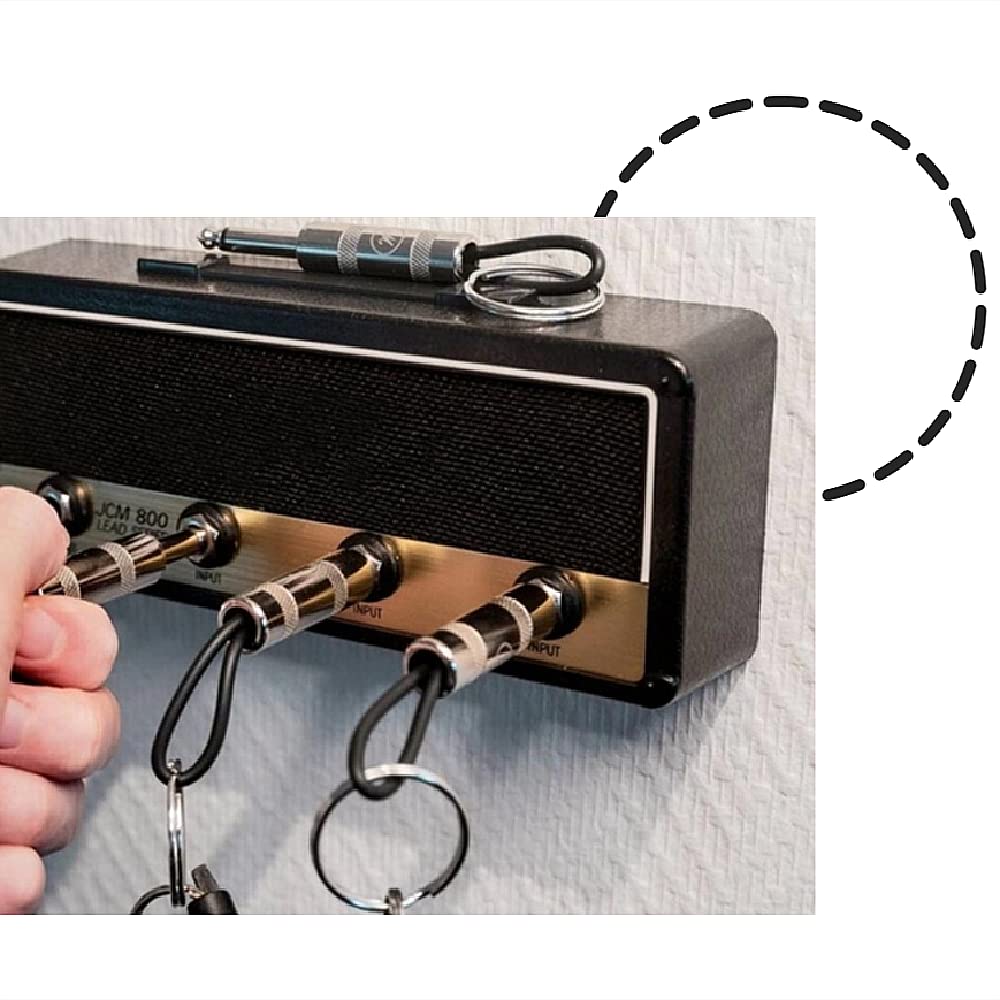 4 Pack Guitar Plug Keychain Guitar Key Holder 6.35mm Audio Plug Type Keychain for Marshall Key Holder Wall Mounted