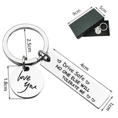 Exiiantag Drive Safe Keychain Gift Drive Safe Keyring for Boyfriend Father Mother Birthday Gift Keychain,Valentine's Day Gift Keychain with Gift Box