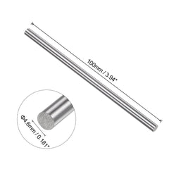 sourcing map 2pcs Round Steel Metal Rods, 4.6mm x 100mm High Speed Steel (HSS) Lathe Bar Stock Tool, for Shaft Gear Drill Lathes Boring Machine Turning Miniature DIY Craft