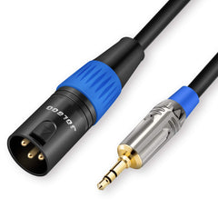 JOLGOO 3.5mm to XLR Cable, Unbalanced 1/8 inches Stereo Plug to XLR Male Microphone Cable, XLR to 3.5mm Cable Compatible with iPhone, iPod, Computer, Video Camera, and More, 1 Meter