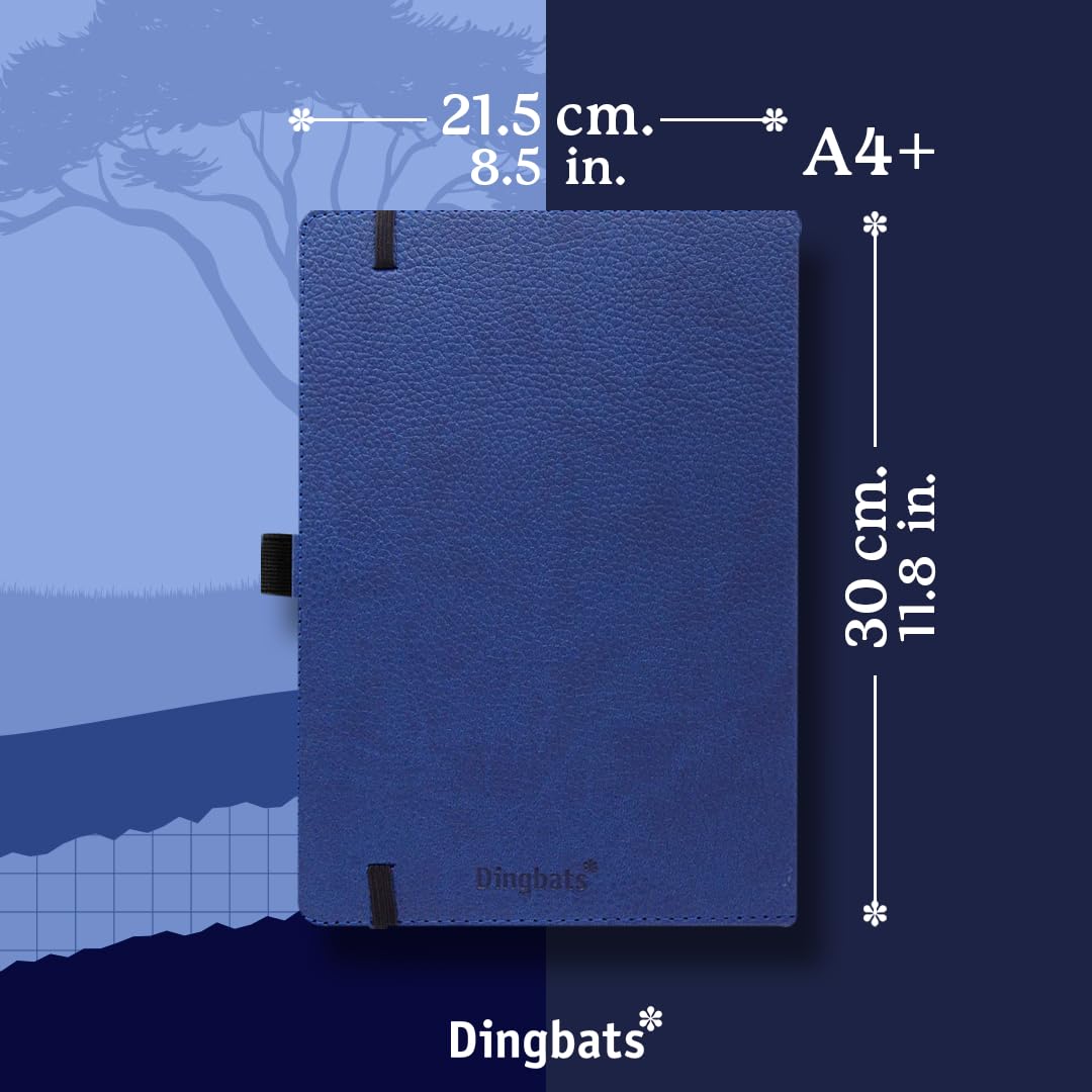 Dingbats* - Wildlife Squared Extra Large A4 Notebook - PU Leather Hardcover Journal for Work, Writing - Pocket, Elastic Closure, Pen Holder, Bookmark