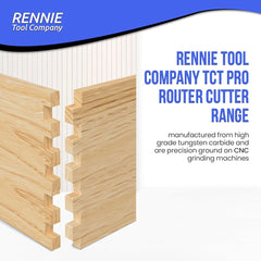 Rennie Tools - 17.5mm (11/16 inches) Cutting Diameter x 30mm Flute x 1/4 inches Shank TCT Tipped 2 Flute Straight Router Cutter Bit. Compatible With Makita Bosch Trend Katsu Dewalt Router Etc. 17.5mm Router Bit