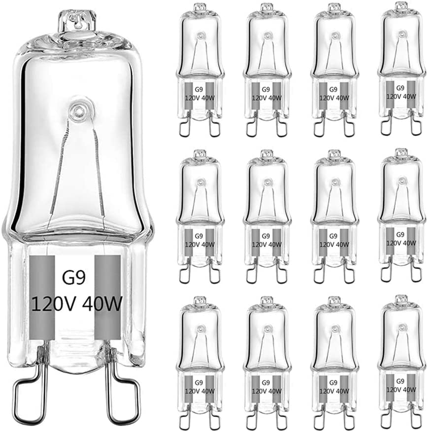 10 Pieces Halogen Bulbs, G9 230V - 28W Halogen Light Bulbs 2 Pin Clear Capsule Lamp Bulb Halogen Oven Lamps Halogen Pin Base Lamp