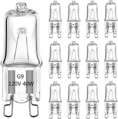 10 Pieces Halogen Bulbs, G9 230V - 28W Halogen Light Bulbs 2 Pin Clear Capsule Lamp Bulb Halogen Oven Lamps Halogen Pin Base Lamp