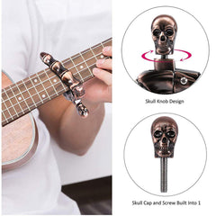 Guitar Capo Skull Capo for Acoustic and Electric Guitar Skeleton Head Ukulele Capo for Banjo Mandolin Bass and Classical Guitar Comes with 5 Picks