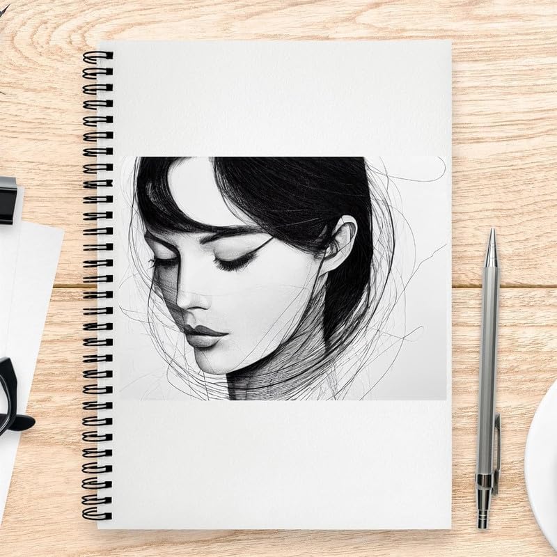 iTrend Sketch Book - Spiral Sketchbook - White Cartridge Art Drawing Paper - A4 60 Pages Sketch Pad - 140GSM Cartridge Paper - 21 x 29.5cm