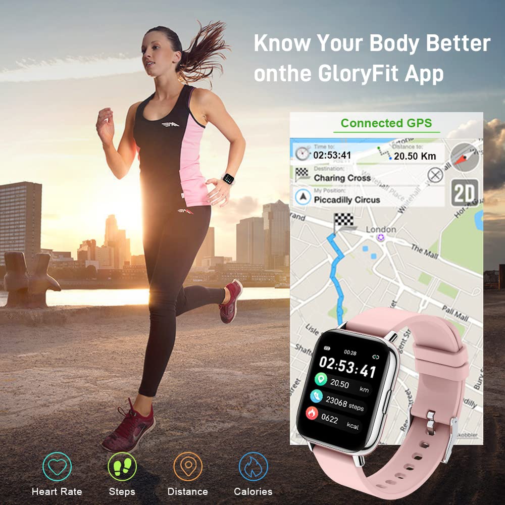 Smart Watch, Fitness Tracker 1.69 inches Touch Screen Fitness Watch with Heart Rate Sleep Monitor, Step Counter Smart Watch for Women Men Activity Trackers IP68 Waterproof Smartwatch for iOS Android