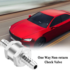 8mm One Way Aluminium Fuel Non Return Fuel Check Valve for Petrol Diesel Oil Water Chrome Car Auto Carburettor Low Pressure Systems(2 Packs)