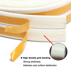 Weather Stripping Tape, Doors Windows Draught Excluder Self-Adhesive Anti-Collision Rubber D Type Foam Sealing Tape, Rubber Sound Insulation for Door Window Draught Stopper (White-10m)