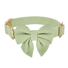 YUDOTE Bowtie Dog Collar Small Soft Lightweight Blended Fabrics Made for Active Boy or Girl Dogs Daily Use or Dress-up in Wedding,Party and more,Laurel Green