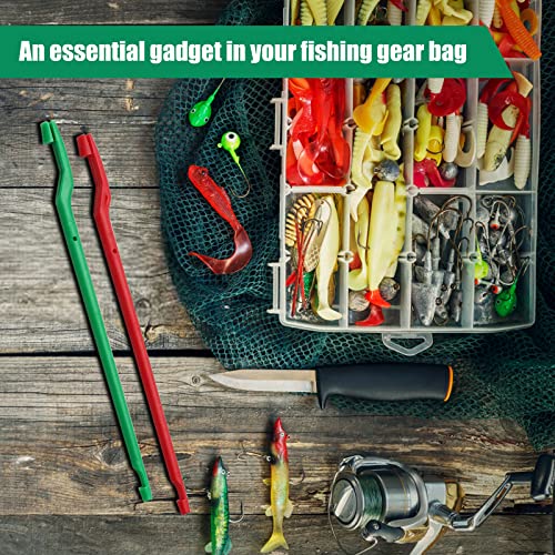 Fishing Fun 14 Pieces Fishing Disgorger, 17 cm Portable Fishing Unhooking Disgorger Plastic Fish Hook Remover Extractor Fishing Supplies, Black and Red